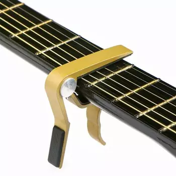 Каподастр гитарный music life, зажим для струн, золотой
