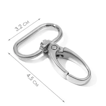 Карабин металлический, 4532 мм / 252.7 мм, 10 шт., цвет серебряный