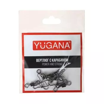 Карабин с вертлюгом yugana swivel with snap №2, 34 кг, 6 шт.