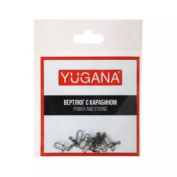 Карабин с вертлюгом yugana swivel with snap №14, 5 кг, 8 шт.