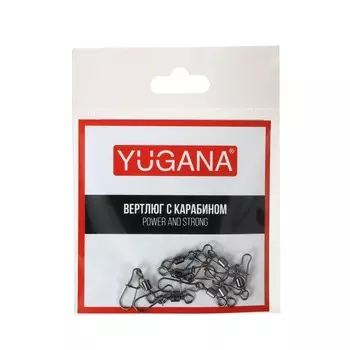 Карабин с вертлюгом yugana swivel with snap №6, 20 кг, 8 шт.