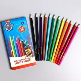 Цветные карандаши, 12 цветов, трехгранные,