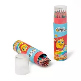 Карандаши 24 цвета, в картонном тубусе с точилкой