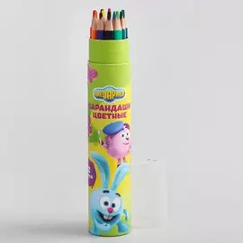 Карандаши цветные с точилкой в тубусе,