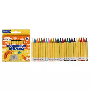 Мелки восковые calligrata, цветные, 24 цвета, 938 мм