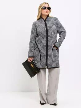 Кардиган на молнии удлиненный вязаный