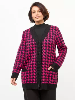 Кардиган вязаный удлиненный оверсайз на пуговицах