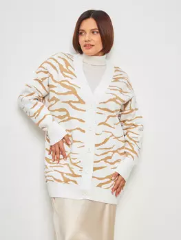 Кардиган вязаный удлинённый оверсайз на пуговицах