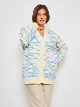 Кардиган вязаный удлинённый оверсайз на пуговицах