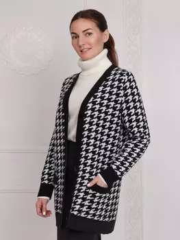 Кардиган вязаный удлинённый оверсайз на пуговицах