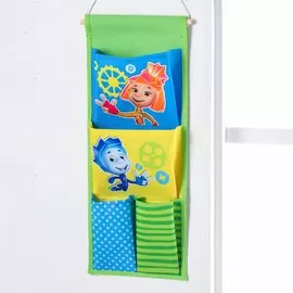 Кармашки вертикальные настенные, 18х45 см, фиксики