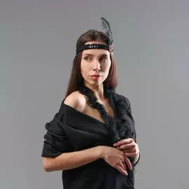 Карнавальный набор gangster party, повязка на голову с пером, боа