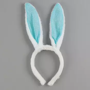 Карнавальный ободок ушки зайки, цвет голубой