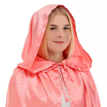 Карнавальный плащ детский, атлас, коралловый, длина 100 см