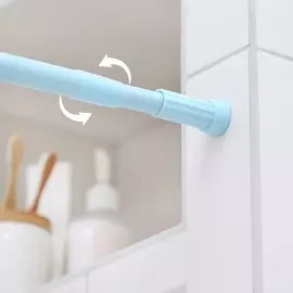 Карниз для ванной комнаты телескопический, 140-260 см, цвет голубой