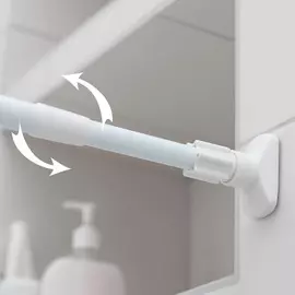Карниз для ванной комнаты, телескопический, 140–260 см, усиленный, цвет белый