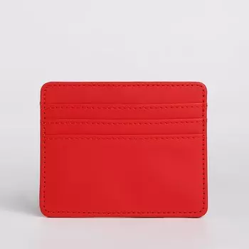 Картхолдер, на 3 карты, отделение для купюр, красный