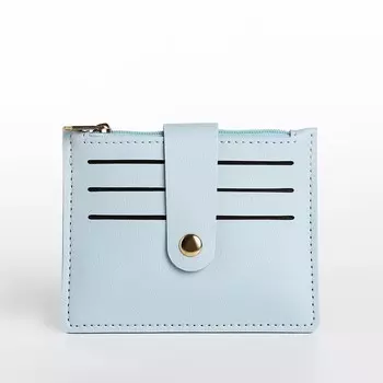 Картхолдер с монетницей на молнии, цвет голубой