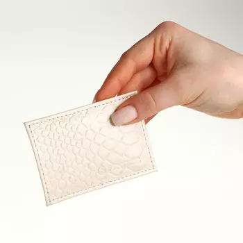 Картхолдер, textura, 9,5*0,1*6,5, питон молочный 130