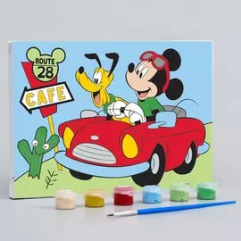 Картина по номерам для детей, 21х15 см, микки маус