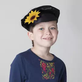 Картуз для мальчика, габардин, обхват головы 54-57 см, цвет черный