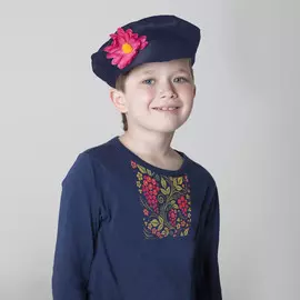 Карнавальный картуз русский для мальчика, ог 54 см, синий