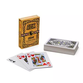 Карты игральные бумажные agk, 54 шт, 280 г/м2, 5.7 х 8.7 см