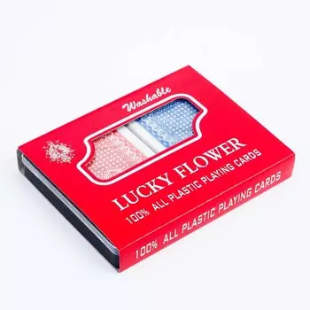 Карты игральные пластиковые lucky flower, 2 колоды по 54 шт., 8.75.7 см