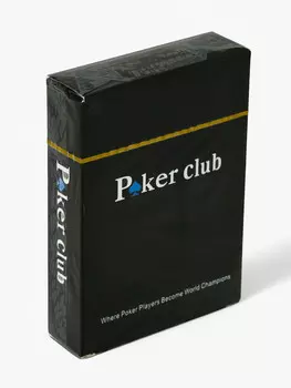 Карты игральные пластиковые 54 шт. poker club, для игры в покер, 96 см, синяя рубашка
