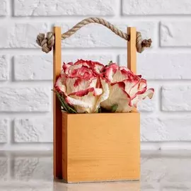 Кашпо деревянное 12×12×11(25) см