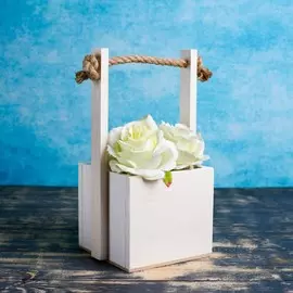 Кашпо деревянное 12×12×11(25) см