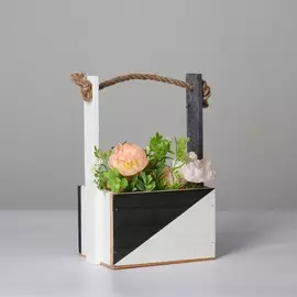 Кашпо деревянное, 15×12×8.5(25) см