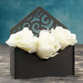 Кашпо деревянное 18×6×20 см конверт радель