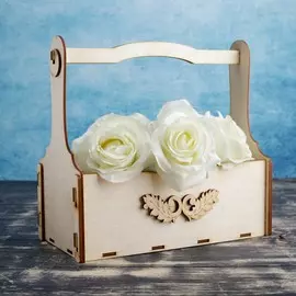 Кашпо деревянное 23.5×12.5×23.5 см