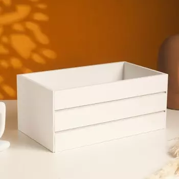 Кашпо для цветов, 251411 см, деревянное, белое