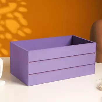 Кашпо деревянное 25х14х11 см фиолетовый