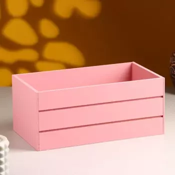 Кашпо деревянное 25х14х11 см розовый коралл