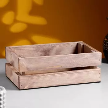 Кашпо деревянное 26х16х10 см натуральный состареный дуб