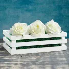 Кашпо для цветов classic, 30209.5 см, деревянное, белое