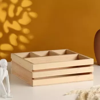 Кашпо для цветов, 25228.5 см, деревянное, 4 отсека