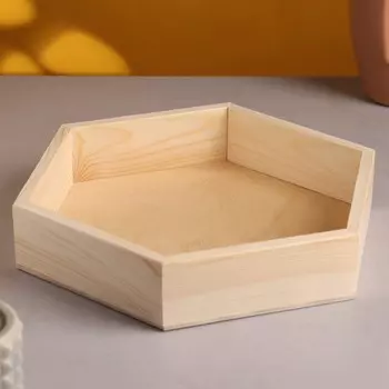 Кашпо деревянное, шестерка 28х24,5х5см