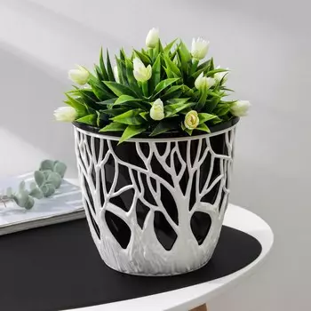 Кашпо для цветов со вставкой