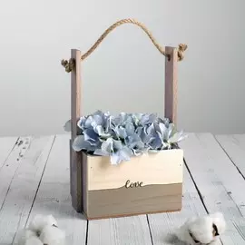 Кашпо флористическое с ручкой из верёвки