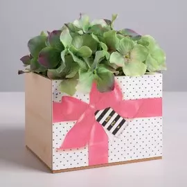 Кашпо квадрат одиночное без ручки