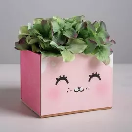 Кашпо квадрат одиночное без ручки