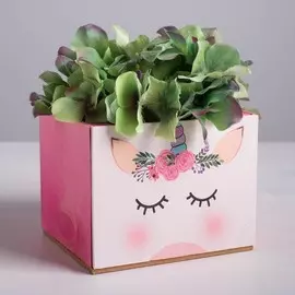 Кашпо квадрат одиночное без ручки