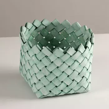 Кашпо плетеное, d14хн11,5см, зеленый