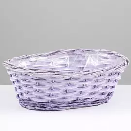 Кашпо плетёное 30х20x9,5 см, сиреневый