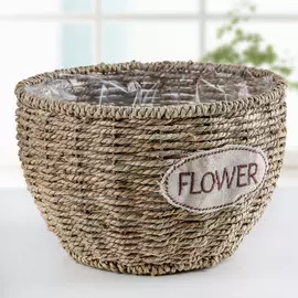 Кашпо для цветов плетёное доляна
