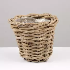 Кашпо плетёные, 17x15 см, серый